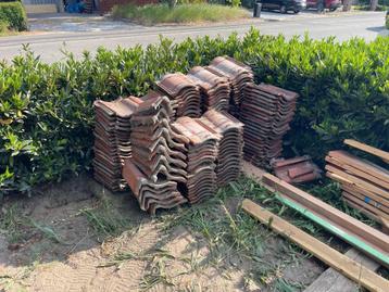 dakpannen gratis, Doe-het-zelf en Bouw, Dakpannen en Dakbedekking, Ophalen, Gebruikt, Steen of Klei, 15 m² of meer
