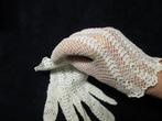 Gehaakte antieke kanten handschoenen uit 1940 en 1960, Ophalen of Verzenden, Dames