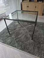 smeedijzeren tafel met glazen blad, Ophalen, Klassiek, modern, 50 tot 100 cm, 50 tot 75 cm