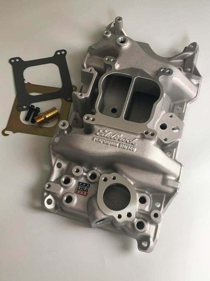 Te koop Inlaatspruitstuk Edelbrock 4bbl performer Dodge w200, Auto-onderdelen, Klein materiaal, Amerikaanse onderdelen, Oldtimer onderdelen