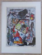 JACQUES DOUCET / COBRA-ABSTRACTIE / KLEURZEEFDRUK / 106x82cm, Antiek en Kunst, Ophalen