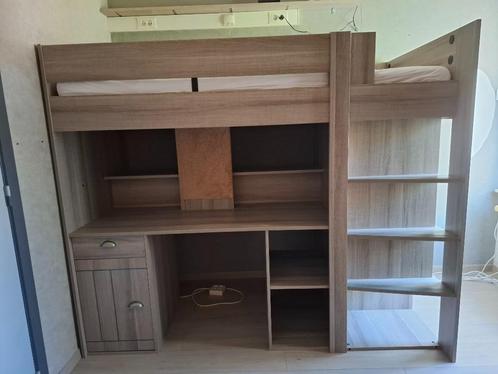 BED Largo  hoogslaper met bureau Gami, Huis en Inrichting, Slaapkamer | Bedden, Gebruikt, Eenpersoons, Overige maten, Overige maten