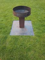 Vuurschaal/korf/bbq cortenstaal op voet, Tuin en Terras, Ophalen, Gebruikt