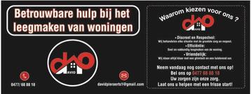 Leegmaken van woningen /opkuis beschikbaar voor biedingen