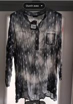 Chemise 52 gris/beige/blanc longue NEUF, Kleding | Dames, Blouses en Tunieken, Ophalen of Verzenden, Nieuw, Maat 46/48 (XL) of groter