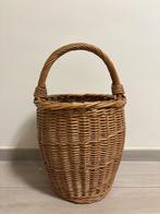 Stevige rieten draagmand met handvat, Ophalen, Mand, Rond, Zo goed als nieuw