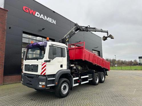 MAN TGA 26.360 6x4 Kipper/ Kran Funk (bj 2003), Auto's, Vrachtwagens, ABS, Airconditioning, Cruise Control, Elektrische buitenspiegels