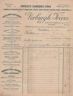 1905 : ## Distillerie et raffinerie Verburgh Frères, BXL. ##, Oude facturen., Utilisé, Enlèvement ou Envoi