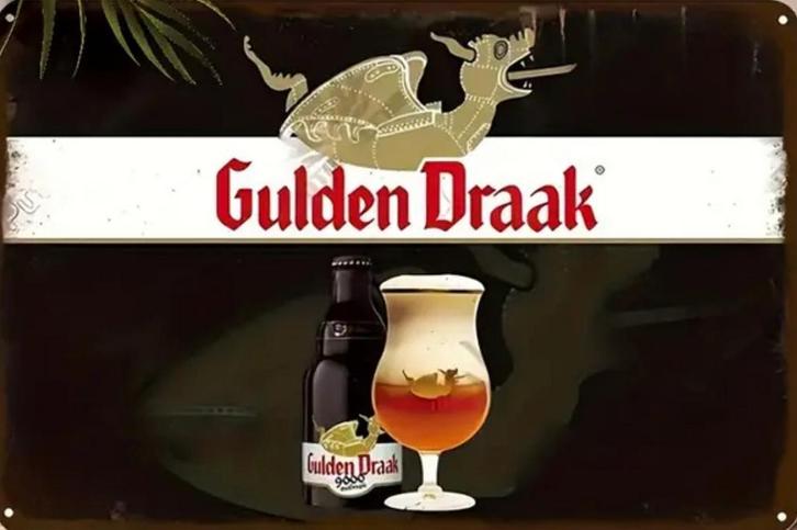 Metalen reclamebord Gulden Draak retro vintage deco mancave, Verzamelen, Merken en Reclamevoorwerpen, Nieuw, Reclamebord, Ophalen of Verzenden