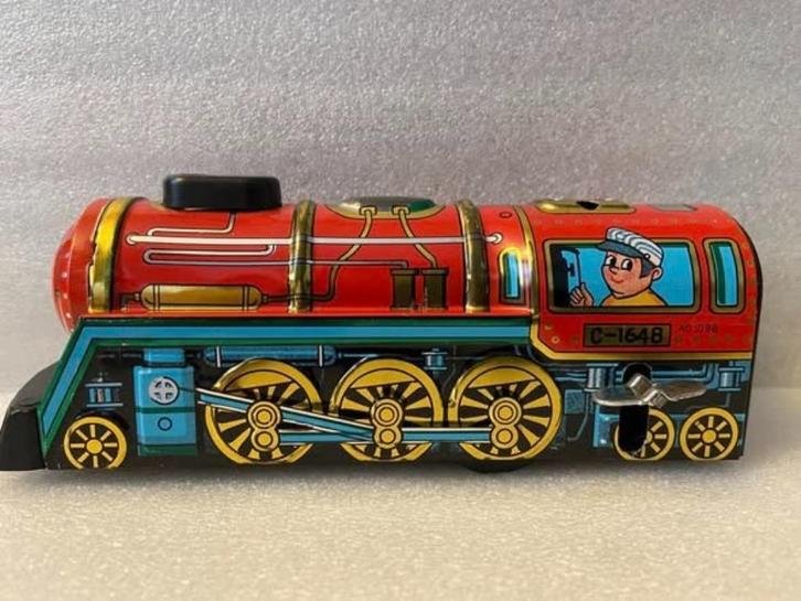 Jouet vintage 1960 en tôle à remontoir, Overland Express, Collections, Jouets, Neuf, Enlèvement ou Envoi