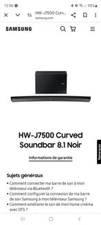 Barre de son Samsung HW-J7500 INCURVÉE., TV, Hi-fi & Vidéo, Barres de son, Enlèvement, Comme neuf