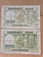 2 x 50 frank of 10 belga Belgie 1938 - 1947, Postzegels en Munten, Bankbiljetten | België, Ophalen of Verzenden, Setje