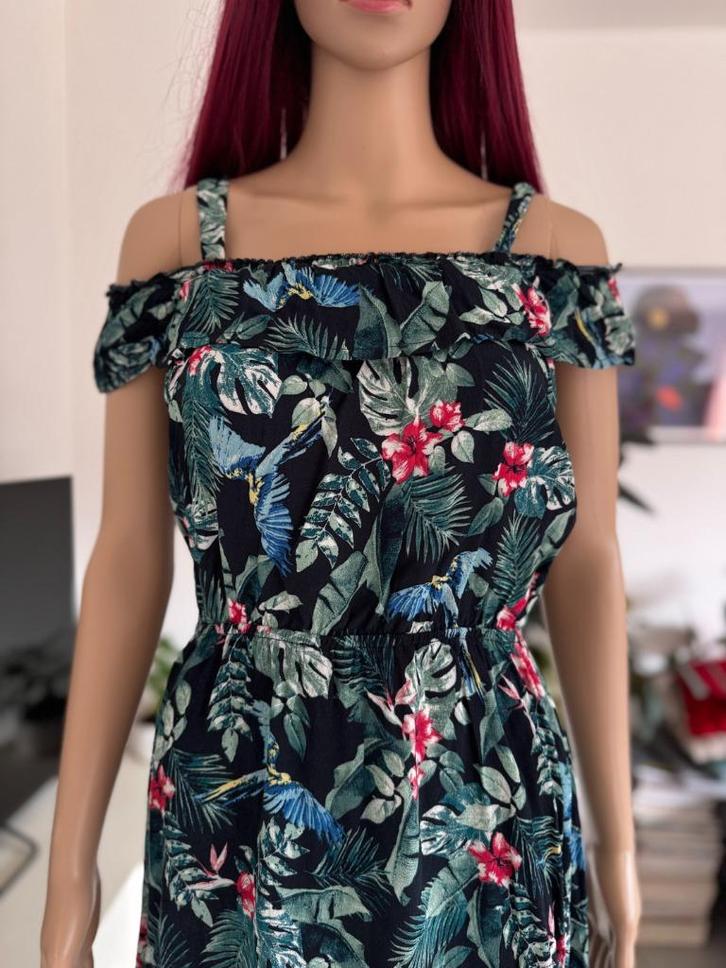 Beautiful tropical summer dress (size S/M), Kleding | Dames, Jurken, Gedragen, Maat 38/40 (M), Blauw, Boven de knie, Ophalen of Verzenden