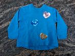 Mt 12 m Blauwe trui pailletten hartjes, Kinderen en Baby's, Babykleding | Maat 80, Gebruikt, Ophalen of Verzenden, Petit Filou
