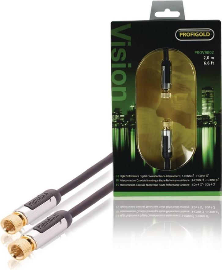 Profigold Antennekabel F - Male – Male - 2m - Nieuw, Audio, Tv en Foto, Audiokabels en Televisiekabels, Nieuw, Overige kabels