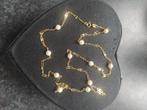 gouden oorbellen 18 K + collier perles fine 18 K, Goud, Zo goed als nieuw, Verzenden, Geel