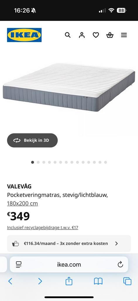 Bed + matras, Huis en Inrichting, Slaapkamer | Matrassen en Bedbodems, Gebruikt, Matras, Ophalen