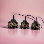 Vintage bruin fata lava luster / hanglamp met 3 lichtpunten, Ophalen of Verzenden