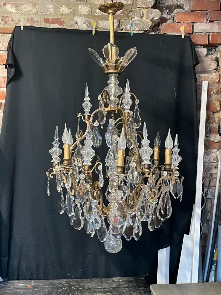 Grand lustre en cristal Francais, Antiek en Kunst, Antiek | Verlichting, Ophalen