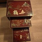 Set van 3 Chinese lak bijzettafels, Ophalen, Gebruikt