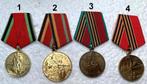 Medailles, 4X USSR Verjaardag Overwinning WOII 40-45, Armée de terre, Enlèvement ou Envoi, Ruban, Médaille ou Ailes