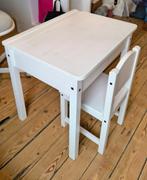 Banc ecole enfant : table + chaise en bois blanc, Enlèvement, Comme neuf, Bureau