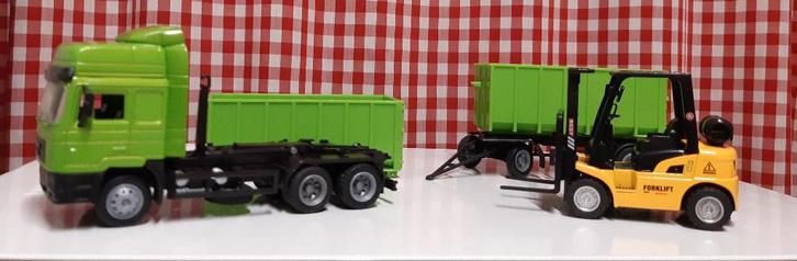 speelgoed vrachtauto MAN + Heftruck, Kinderen en Baby's, Speelgoed |Speelgoedvoertuigen, Nieuw, Ophalen