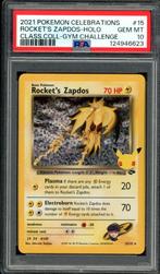 Rocket's Zapdos Holo PSA 10 - 15/132 - Celebrations 2021, Hobby en Vrije tijd, Verzamelkaartspellen | Pokémon, Ophalen of Verzenden