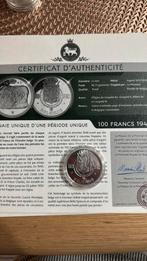Refrappe 100 francs belges, Timbres & Monnaies, Monnaies | Belgique, Enlèvement ou Envoi, Monnaie en vrac, Argent, Argent