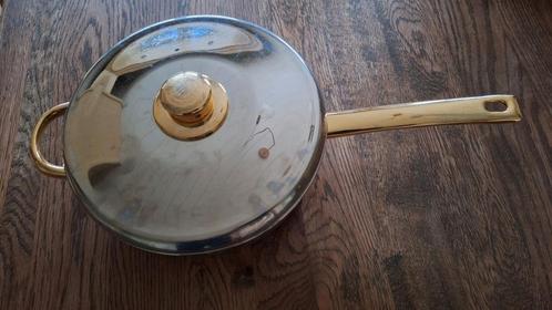 Inox braadpan + deksel, Huis en Inrichting, Keuken | Potten en Pannen, Gebruikt, Inox, Ophalen