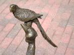 perroquet (2) sur tronc en bronze signé, MILO, Enlèvement ou Envoi, Bronze