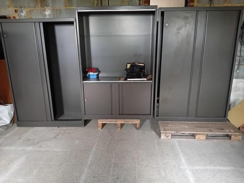 Wandkast directiebureau 3,60m bruin vintage, Zakelijke goederen, Kantoor en Winkelinrichting | Kantoormeubilair en Inrichting