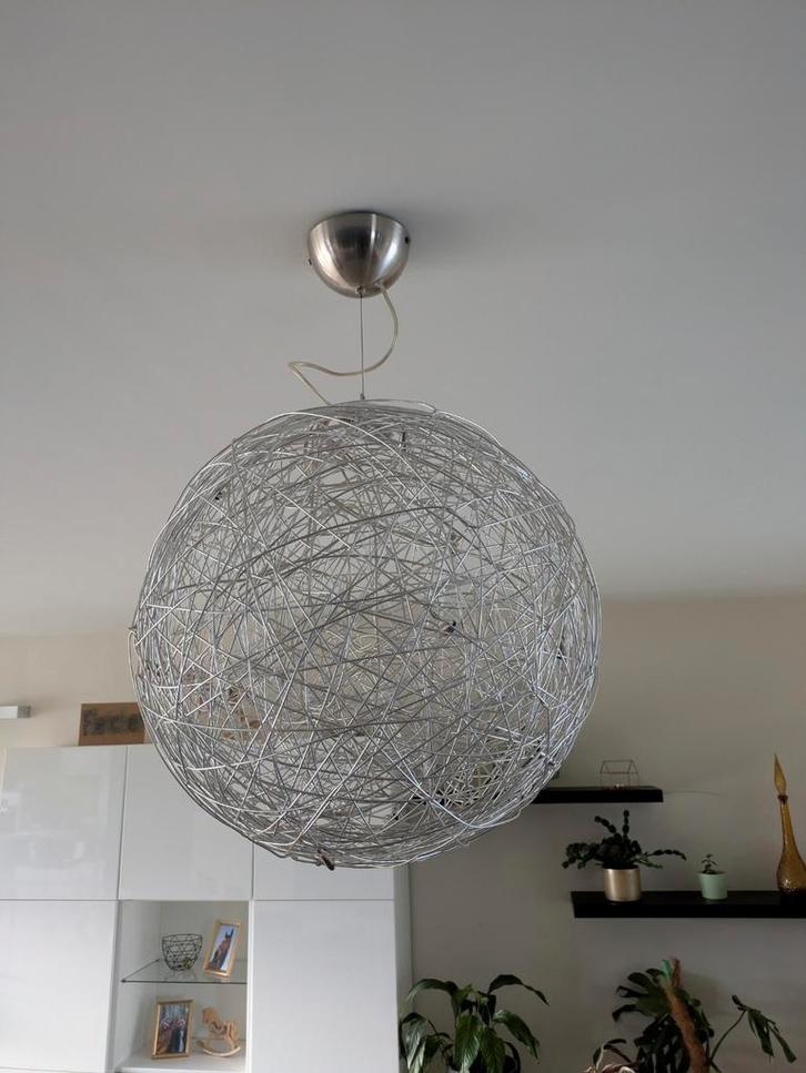 3x moderne hanglamp in aluminium metaaldraad, Huis en Inrichting, Lampen | Hanglampen, Zo goed als nieuw, Metaal, Ophalen