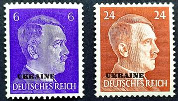2X WOII Duitse bezettingszegels Oekraïne 1941 POSTFRIS beschikbaar voor biedingen