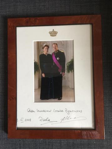 Gesigneerde foto koning Albert Ii en koningin Paola