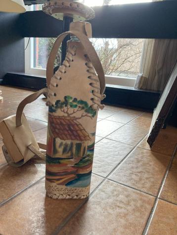 Fles met leder bekleed uit Nicaragua, Antiek en Kunst, Curiosa en Brocante, Ophalen