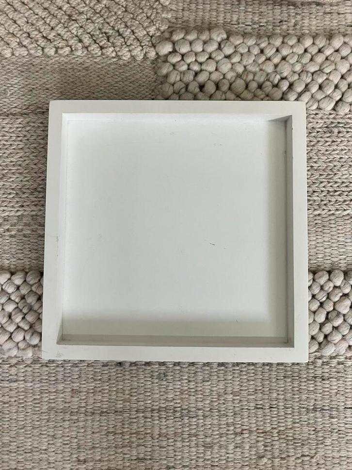 Kaarsenplateau / schotel, Huis en Inrichting, Woonaccessoires | Kandelaars en Kaarsen, Zo goed als nieuw, Wit, Ophalen of Verzenden