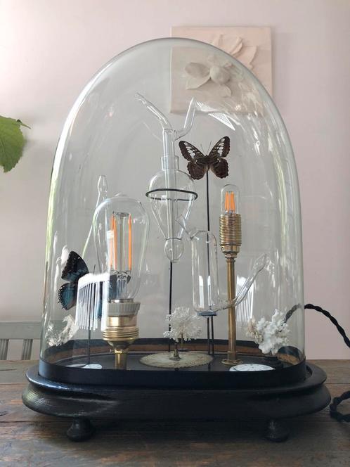 ANTIEKE STOLP LICHT LAMP CURIOSITEITEN TAXIDERMIE DECO, Antiek en Kunst, Antiek | Verlichting, Ophalen