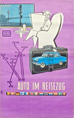 Auto im reisezug 1959 litho, Ophalen of Verzenden