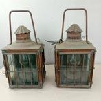 Koppel grote massieve koperen lantaarns, Antiek en Kunst, Ophalen of Verzenden