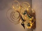 Zelfgemaakt decoratiestuk met kleine lichtjes en kerstballen, Enlèvement, Comme neuf