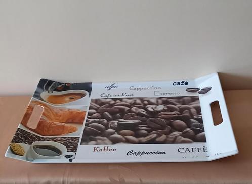 Dienblad met handvatten koffie., Huis en Inrichting, Woonaccessoires | Dienbladen, Gebruikt, Kunststof, Rechthoekig, Ophalen