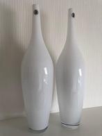 vazen wit glas, Maison & Meubles, Accessoires pour la Maison | Vases, Comme neuf, Enlèvement, Moins de 50 cm, Blanc
