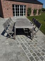 Teakhouten tuinset - Tafel + 8 stoelen, Ophalen, Gebruikt, Teakhout, 8 zitplaatsen