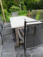 Tuintafel met 6 stoelen, Jardin & Terrasse, Tables de jardin, Rectangulaire, Autres matériaux, Enlèvement, Utilisé