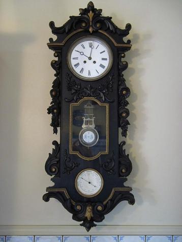 Rare horloge pendule murale Napoléon 3 d'époque 19e siècle