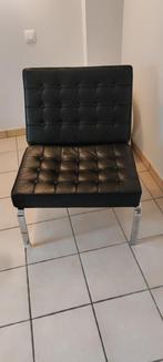 Fauteuil noir en simili, Maison & Meubles, Fauteuils, 75 à 100 cm, Métal, Enlèvement, Utilisé