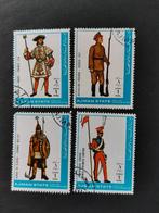 Ajman 1972 - militaire uniformen, soldaten, leger, Ophalen of Verzenden, Gestempeld, Midden-Oosten