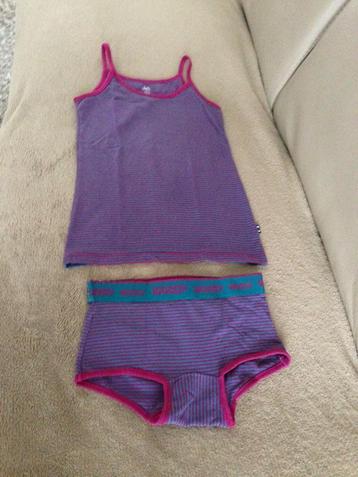 Gestreept onderhemdje zonder mouwen + slip, Woody, 140, 10j beschikbaar voor biedingen