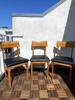 Mid-Century Vintage massief houten stoelen, Huis en Inrichting, Ophalen, Gebruikt, Hout, Mid-Century Vintage